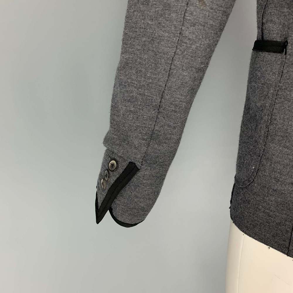 LANVIN Dark Gray Black Heather Wool Blend Notch Lapel Sport Coat - Picture 5 of 8